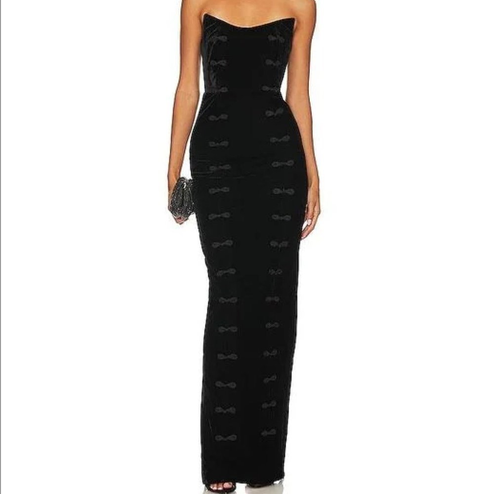 SAU LEE AMORA STRAPLESS VELVET DRESS Size 2